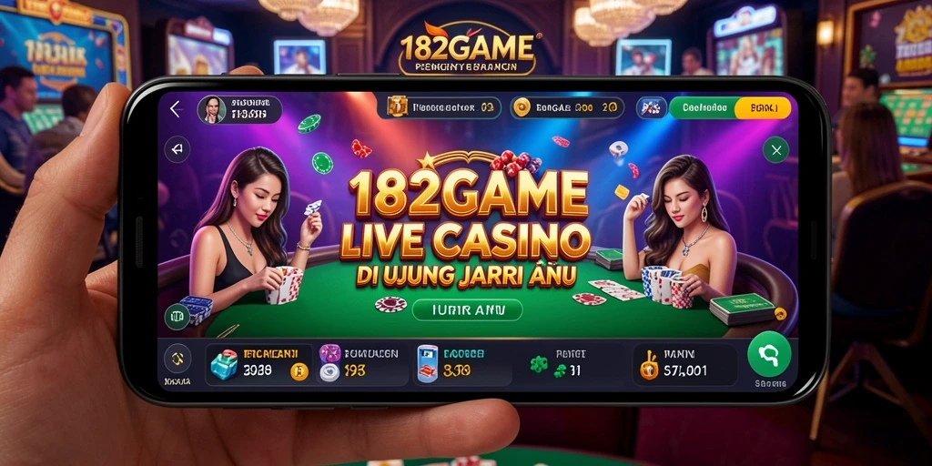 Tampilan gameplay Live Casino yang nyata dan interaktif di 182GAME.