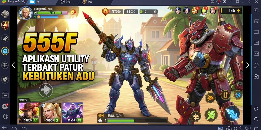 Tampilan antarmuka utama 555F yang menarik dan fungsional.
