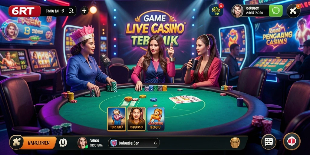 Screenshot utama 6RT menampilkan gameplay Live Casino yang seru.