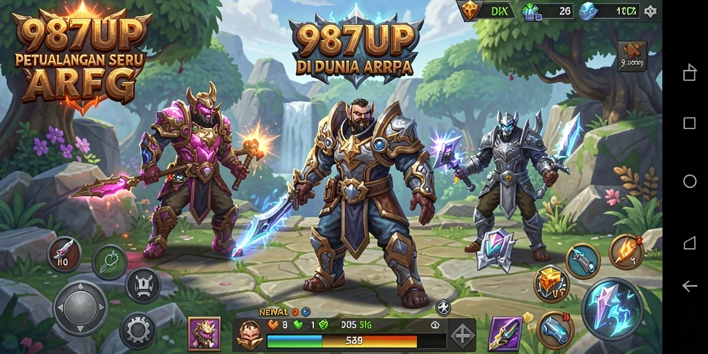 Tampilan gameplay seru di 987UP dengan aksi pertarungan mendalam.