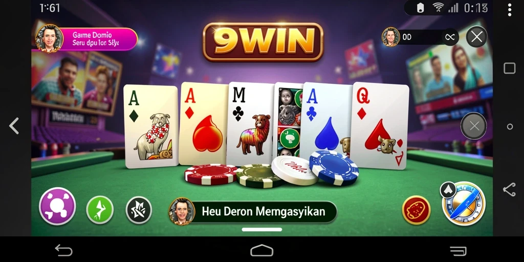 Tampilan gameplay 9WIN yang seru dalam permainan Domino.