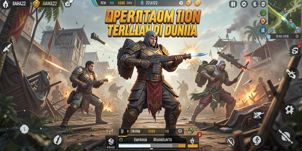 Tampilan seru gameplay Battle Royale di BARA22.
