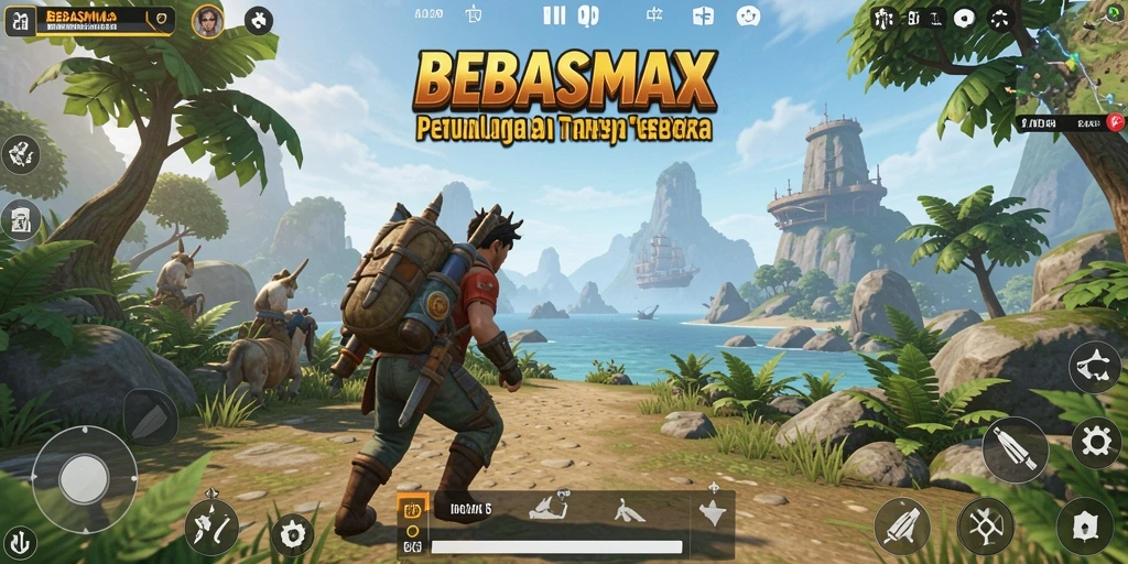 Screenshot gameplay BEBASMAX menampilkan petualangan yang mendebarkan di dunia terbuka.