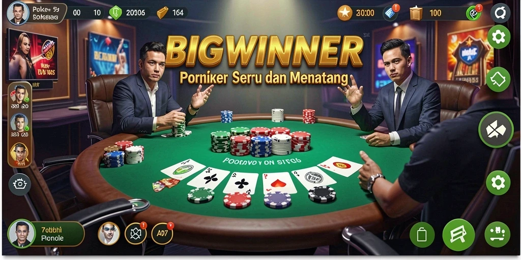 Tampilan seru dari permainan Poker di BIGWINNER