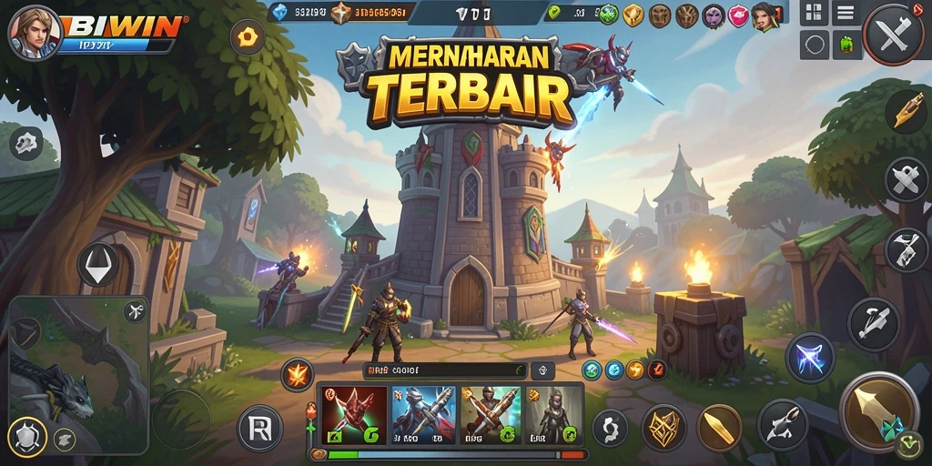 Tangkapan layar gameplay menara pertahanan yang intens dan menegangkan.