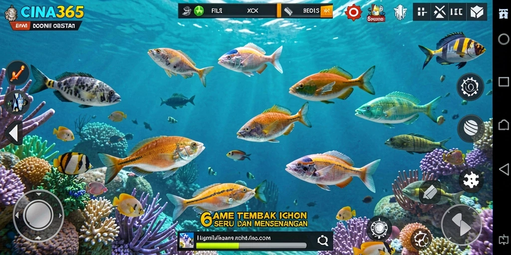 Tampilan menakjubkan dari gameplay Tembak Ikan di CINA365.