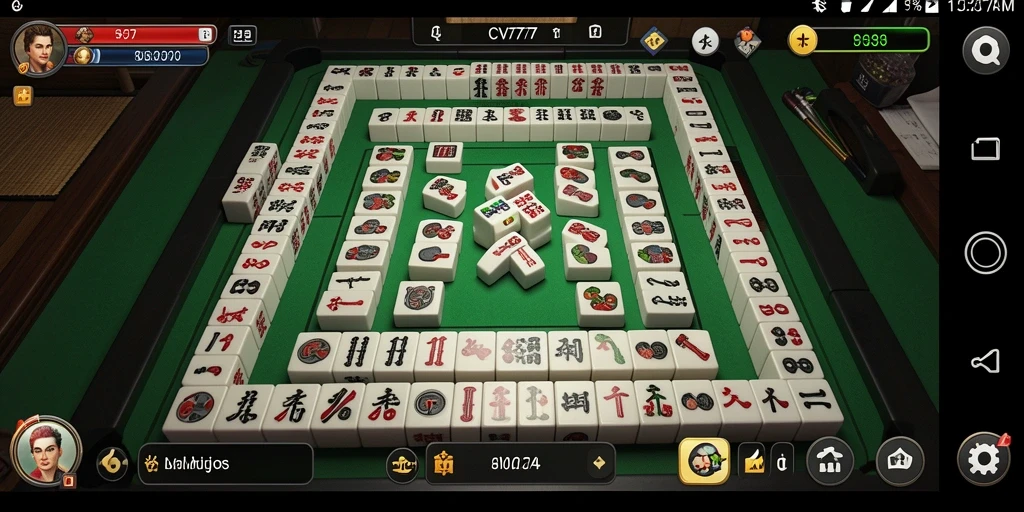 Tampilan gameplay yang menarik dalam game Mahjong CV777.
