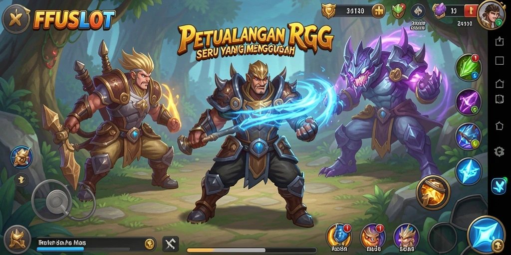 Tangkapan layar utama menampilkan momen epik dalam gameplay RPG.