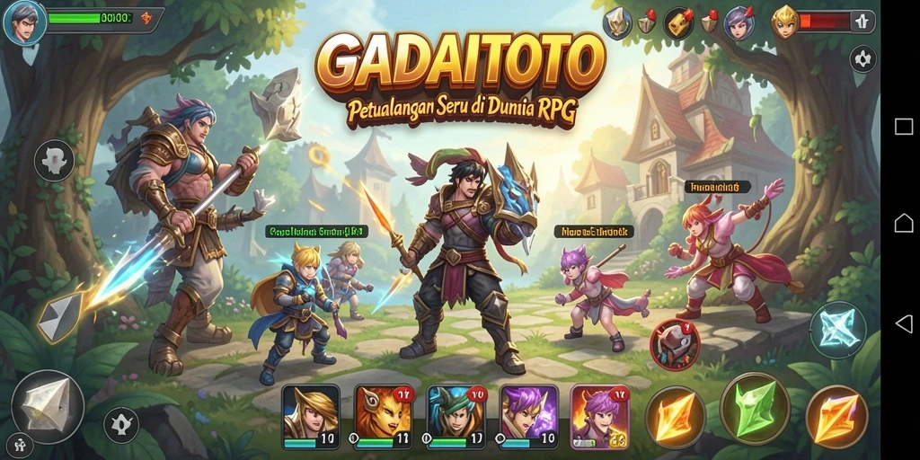 Tampilan gameplay mendebarkan dari GADAITOTO dalam aksi RPG.