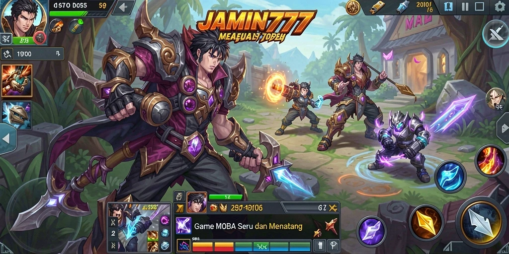 Tampilan gameplay seru di JAMIN777 dengan karakter-karakter unik.