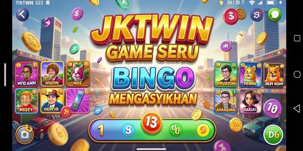 Tampilan gameplay JKTWIN yang penuh warna dan menarik.