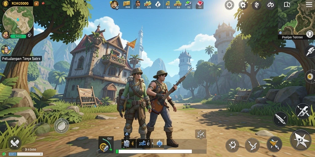 Tangkapan layar KOKO5000 menunjukkan gameplay menakjubkan dunia terbuka.