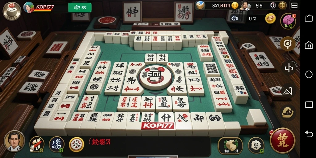 Tampilan gameplay KOPI77 yang menampilkan momen menegangkan dalam Mahjong.