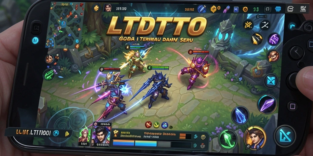 Tampilan gameplay seru LTDTOTO dalam aksi pertempuran MOBA.