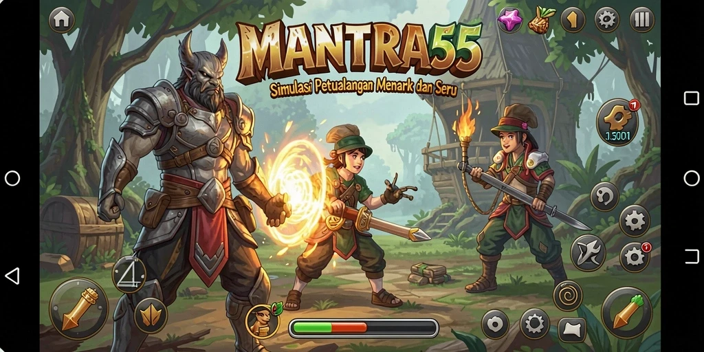 Tampilan gameplay seru dan interaktif dari MANTRA55.