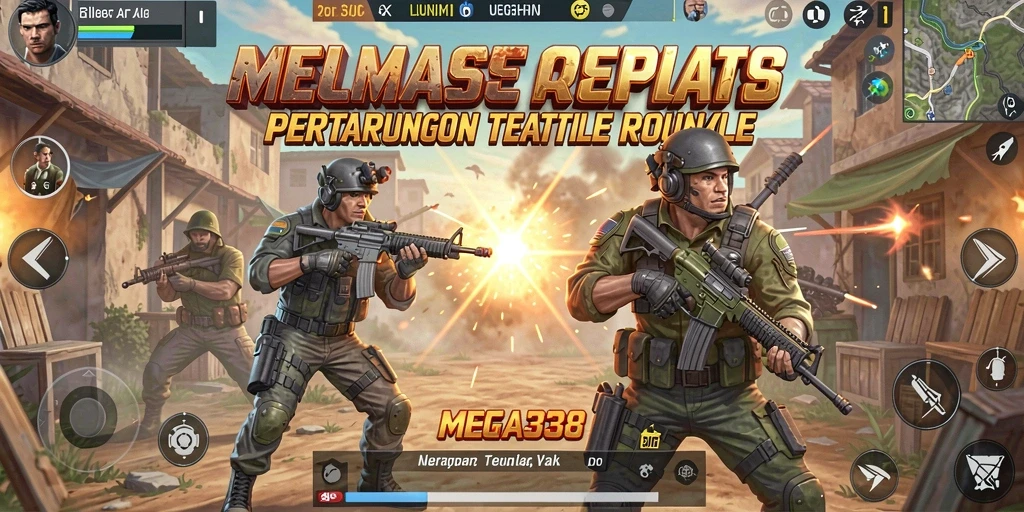 Tampilan seru dari gameplay Battle Royale di MEGA338.