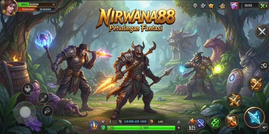 Screenshot gameplay memperlihatkan pertarungan seru dalam NIRWANA88.