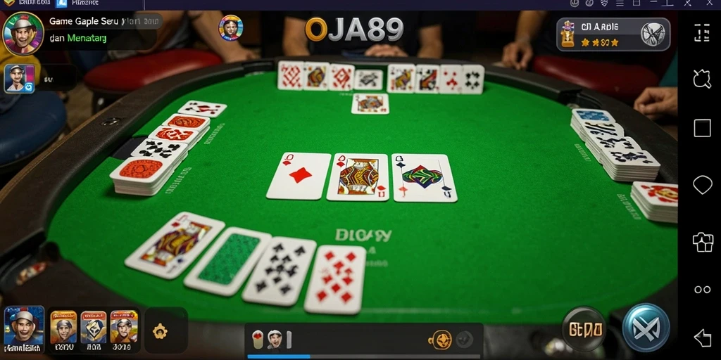 Tampilan gameplay OJA89 yang menarik saat bermain Gaple.