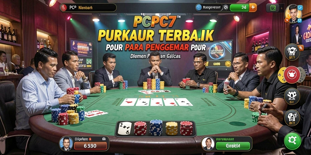 Screenshot utama PCPC7 menunjukkan gameplay mendebarkan permainan Poker.