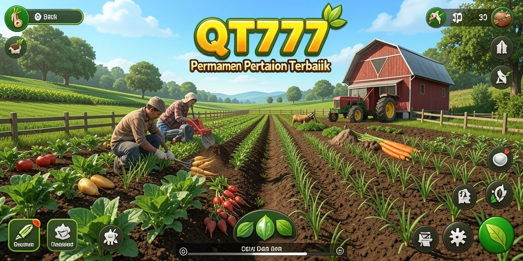 Tampilan gameplay yang menarik di QT777 dengan elemen pertanian.