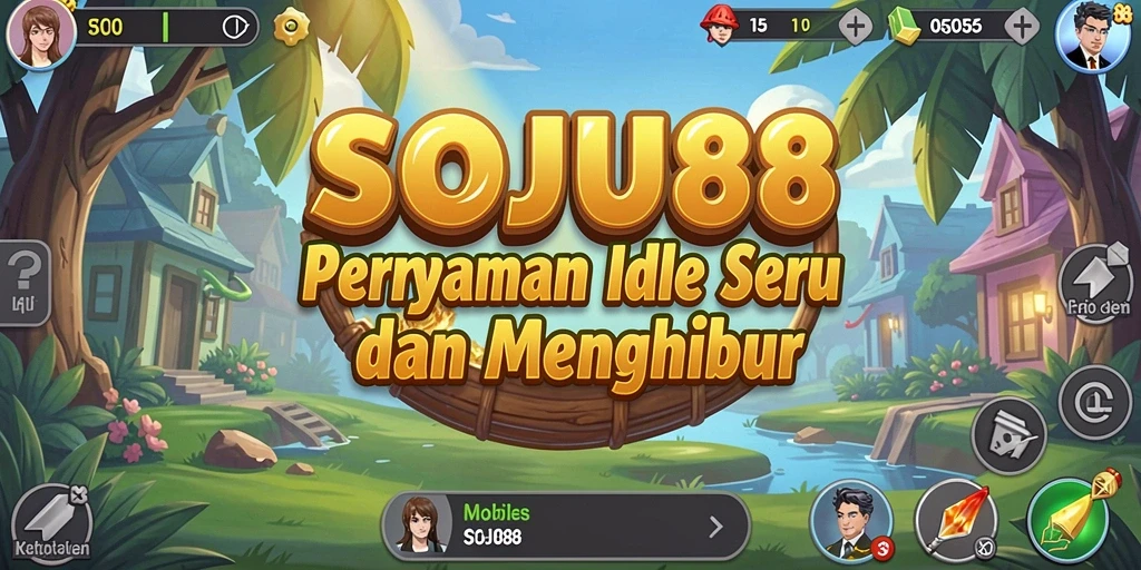 Screenshot gameplay SOJU88 yang menunjukkan kemajuan dalam permainan Idle.