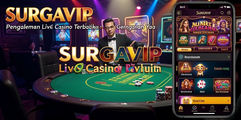 Tampilan gameplay SURGAVIP yang mendebarkan dengan dealer langsung.