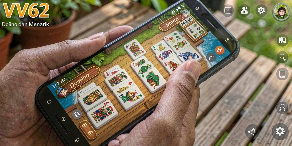 Tampilan gameplay Domino yang seru dan menarik di VV62.