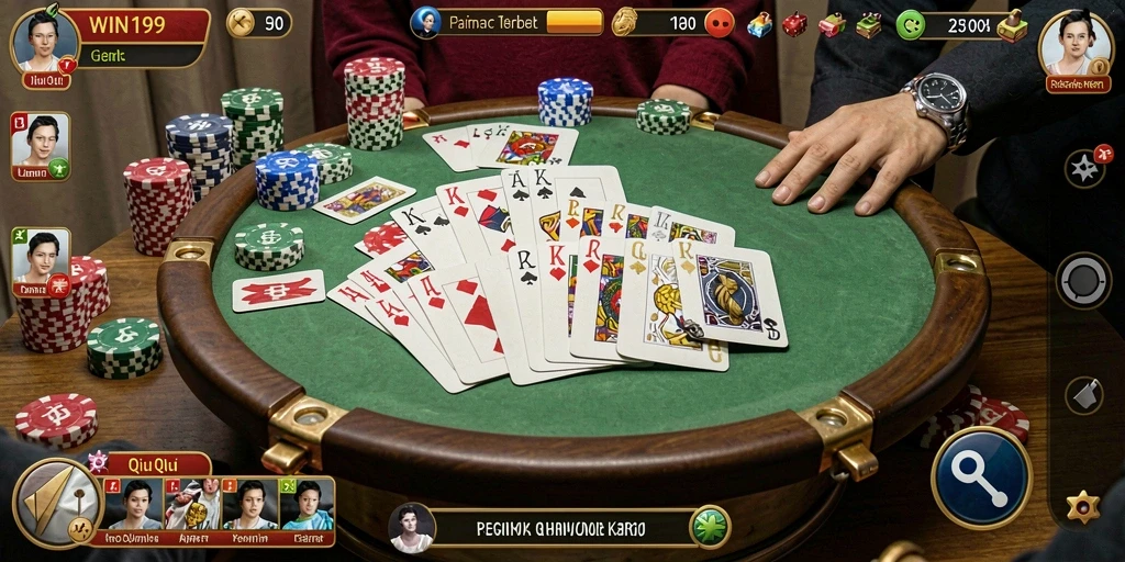 Screenshot menunjukkan gameplay seru QiuQiu di WIN199.