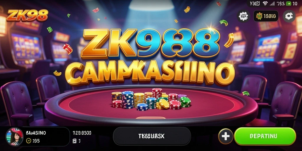 Tampilan gameplay ZK988 dengan keseruan permainan Kasino yang mendebarkan.